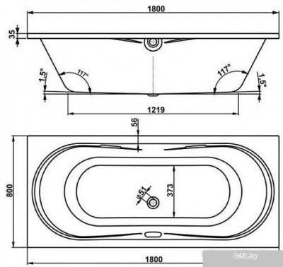 Ванна VagnerPlast Briana 185x90 (с каркасом и экраном)