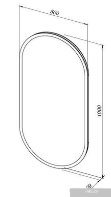 Aquanet Зеркало Монте 50x100 Led 288970