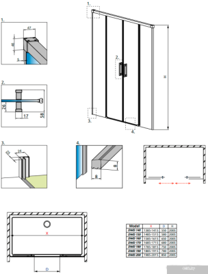 Radaway Idea Black DWD 190