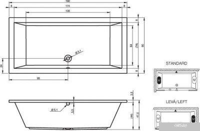 Ванна Riho Lusso 190x90