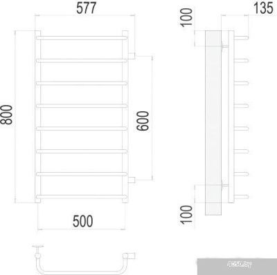 Полотенцесушитель TERMINUS Стандарт П8 500x800 бп 600