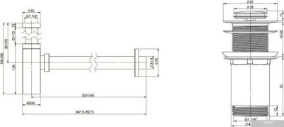 Wellsee Drainage System 182109002 (сифон, донный клапан, хром)