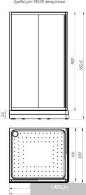 Radomir 100x110 L 1-03-1-1-0-1230 (прозрачное стекло)