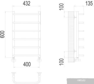 Полотенцесушитель TERMINUS Стандарт П6 400x600 нп