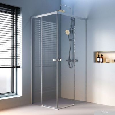 AM.PM X-Joy Square Slide 100x80 W94G-403-10080-MТ (матовый хром/прозрачное стекло)