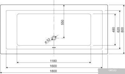Ванна Cezares Plane 180x80