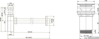 Wellsee Drainage System 182109004 (сифон, выпуск, хром)