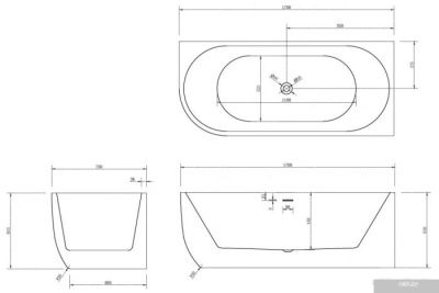 Ванна Abber 170x75 AB9315 R