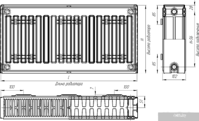 Стальной панельный радиатор Лидея ЛК 33-515 тип 33 500x1500