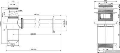 Wellsee Drainage System 182103001 (сифон, донный клапан, хром)