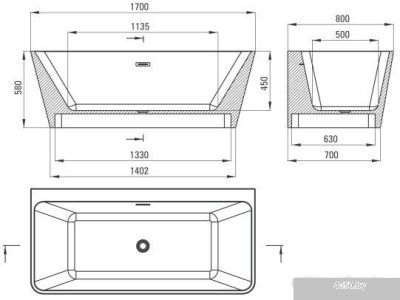 Ванна Deante Hiacynt KDH 017W 170x80