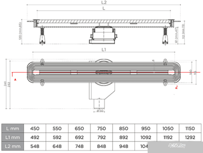 Трап/канал Pestan Slim Line 1050 мм
