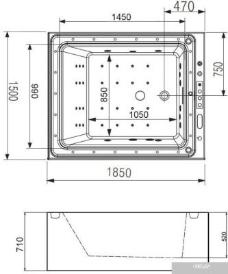 Ванна Gemy G9268 K 185x150 (с гидромассажем)