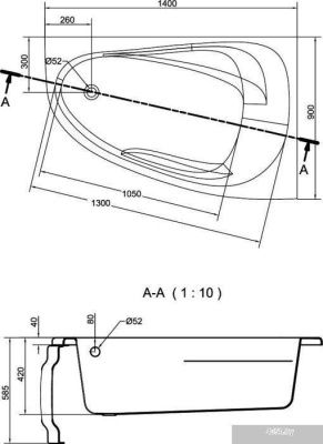 Ванна Cersanit Joanna New 140x90 (правая)