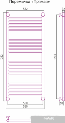 Полотенцесушитель Сунержа Богема+ 1200x500 00-0220-1250