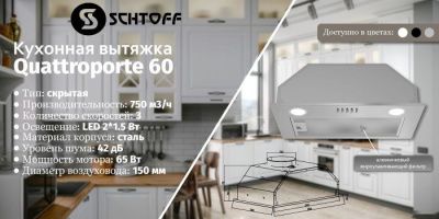 Кухонная вытяжка Schtoff Quattroporte 60 (черный)