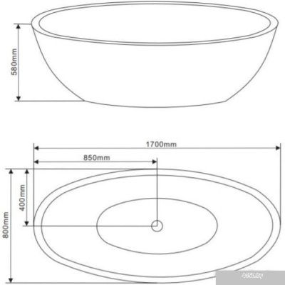 Ванна Grossman GR-1701 170x80 (с каркасом и сифоном)
