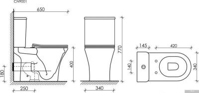 Ceramica Nova Fortuna Rimless CN9001-B
