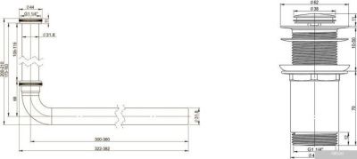 Wellsee Drainage System 182101002 (сифон, донный клапан, хром)