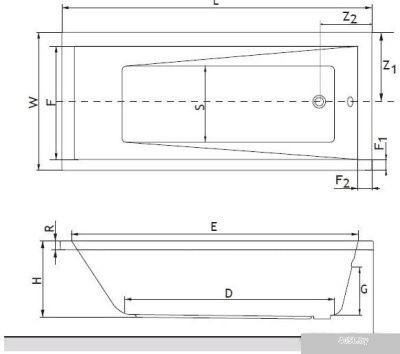 Ванна Excellent Wave 180x80 (с ножками)