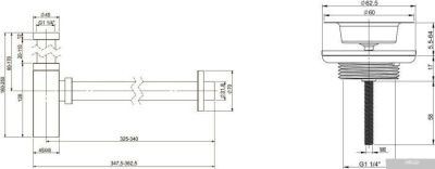 Wellsee Drainage System 182109005 (сифон, выпуск, хром)