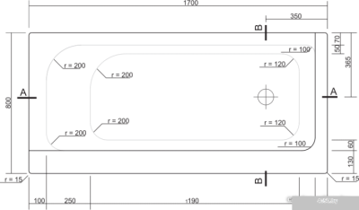 Ванна Cersanit Smart 170x80 R [S301-116]