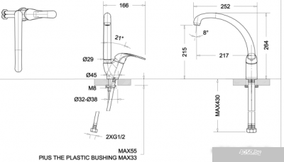 Смеситель Bravat Fit F7135188CP-1-RUS