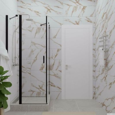 Triton Йота Блэк А1 90х90 без поддона (прозрачное стекло)