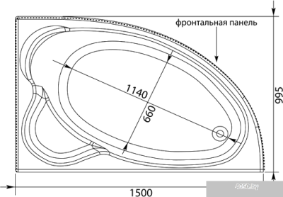 Ванна Aquanet Mayorca 150x100 R