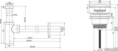 Wellsee Drainage System 182105003 (сифон, донный клапан, матовый черный)