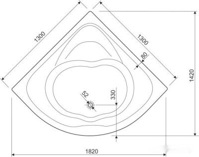 Ванна Cezares Cetina 130x130