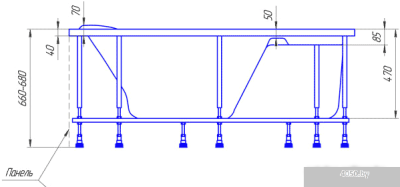Ванна 1Марка Diana 170x105 (левая)