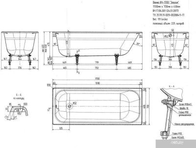 Ванна Универсал Элегия 170x70