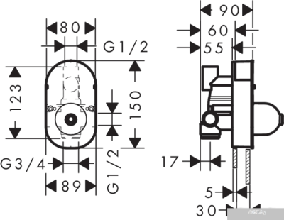 Скрытый механизм Hansgrohe Focus E [31741180]