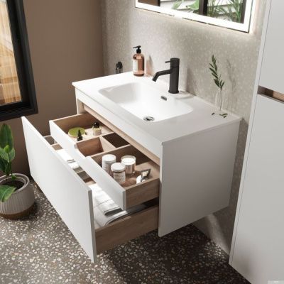 Sancos Тумба под умывальник Smart SM100W (белый глянец)