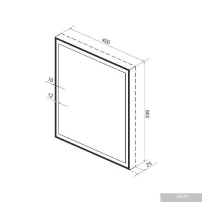 Wellsee Зеркало с фронтальной LED-подсветкой 7 Rays' Spectrum 172201100, 40 х 60 см (с сенсором и ре