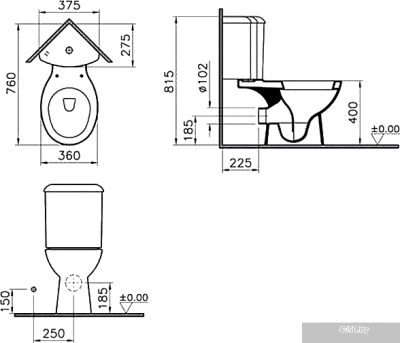 Унитаз Vitra Arkitekt [9754B003-7200]