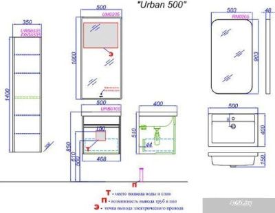 Aqwella Тумба с умывальником Urban URB0105W