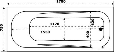 Ванна BAS Толедо 170x75