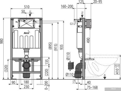 Инсталляция для унитаза Alcaplast AM101/1000