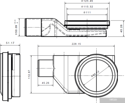 Сифон Pestan Confluo Standard Angle 2 Gold
