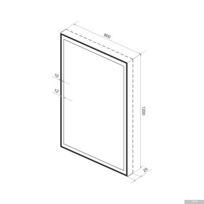 Wellsee Зеркало с фронтальной LED-подсветкой 7 Rays' Spectrum 172201400, 80 х 120 см (с сенсором и р