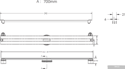 Трап/канал Berges Wasserhaus Super Slim 700 (матовый хром)