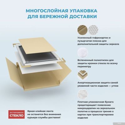 Wellsee Зеркало с фоновой LED-подсветкой 7 Rays' Spectrum 172201910, 55 x 100 см (с сенсором и регул