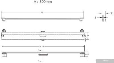 Трап/канал Berges Wasserhaus Super Slim 800 091154 (хром глянец)