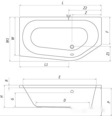 Ванна Roth Activa Neo 170x90 (правая)