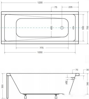 Ванна Besco Modern 120x70