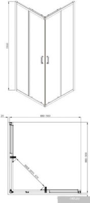 Adema Glass Line Vierkant-90 (матовое стекло)