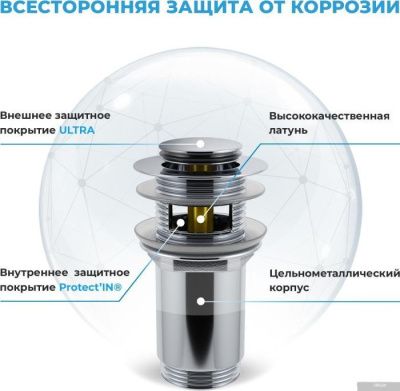 Wellsee Drainage System 182101001 (сифон, донный клапан, хром)