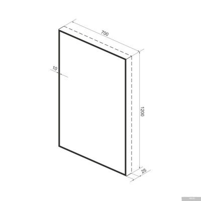 Wellsee , Зеркало с фоновой LED-подсветкой 7 Rays' Spectrum 172201040, 70 х 120 см (с сенсором и рег